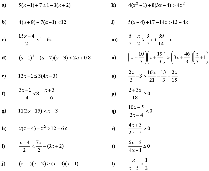 Lineární rovnice a nerovnice - Příklad 6 - Zadání